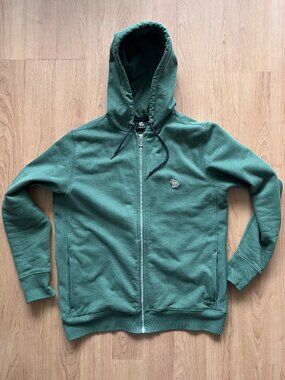 Paul Smith Green Zip Hoodie with Zebra Logo – Size L